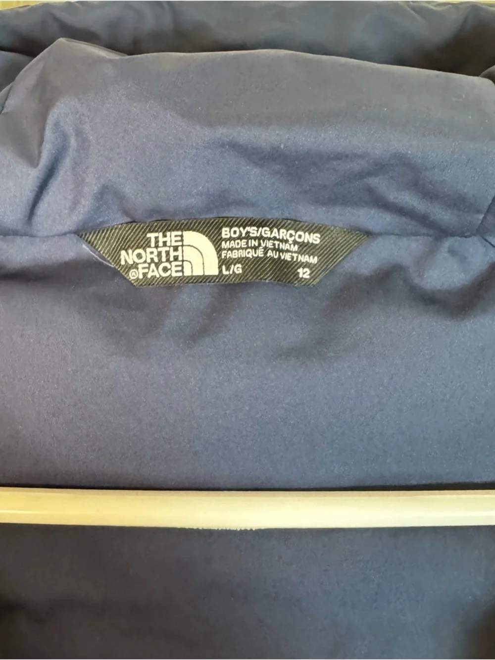 The North Face Navy Hooded Down Puffer Kids Jacket